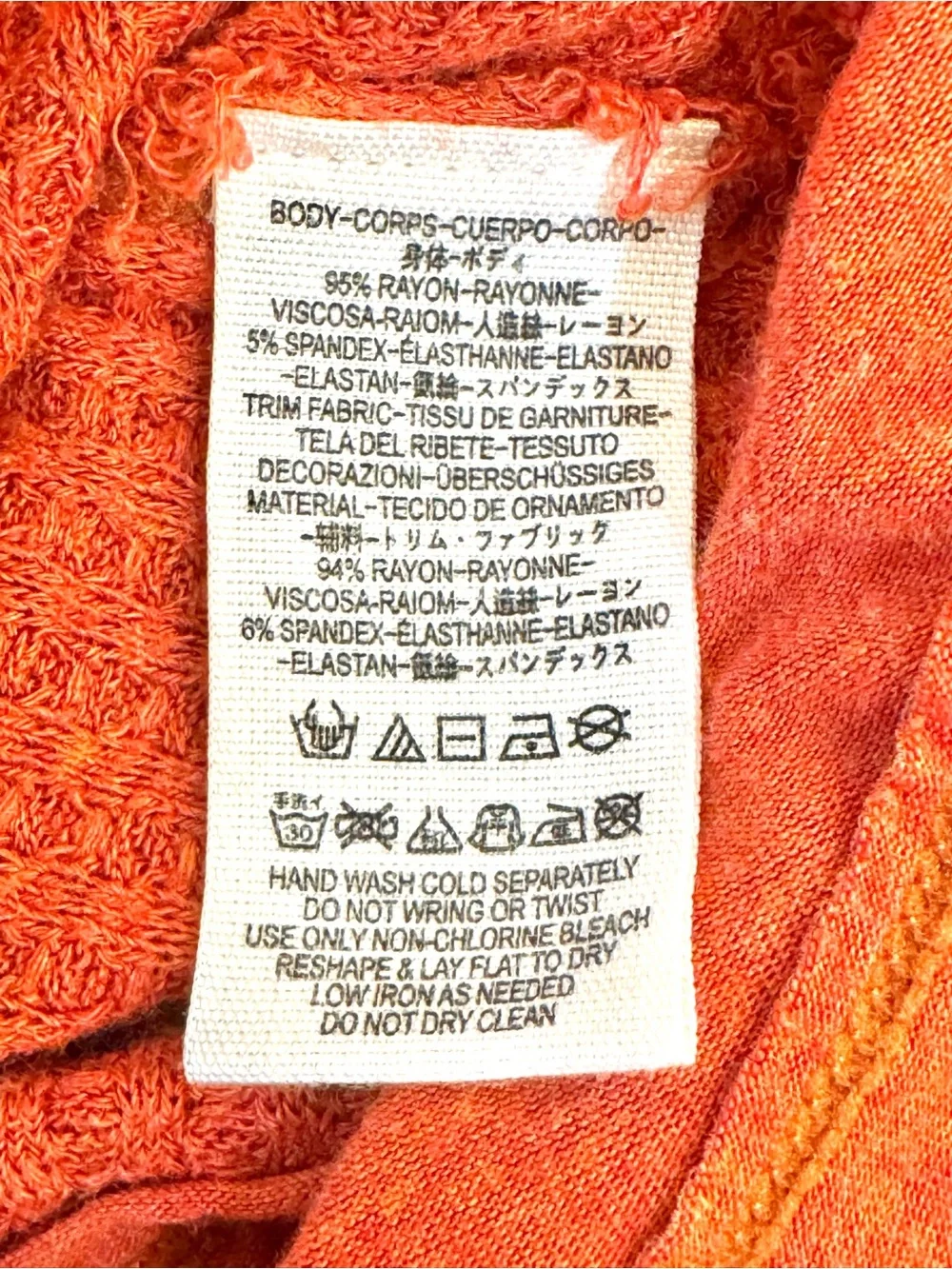 Free People We The Free Laguna Thermal Top Rust Orange oversized XS